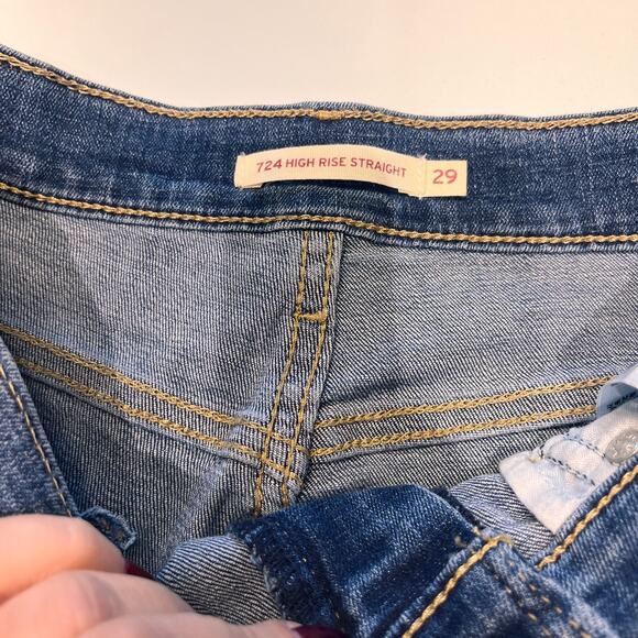Levi's Blue 724 High Rise Straight Jeans Size 29 - Picture 7 of 14